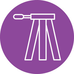 Tripod line circle icon