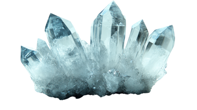 beautiful crystal 3d rendering front view on white background