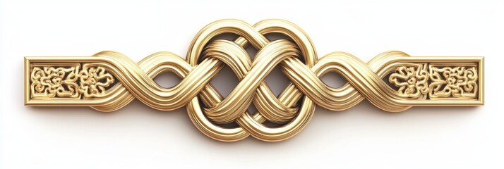 Majestic 3D Chinese Knot with Elaborate Golden Details for Festive Celebrations