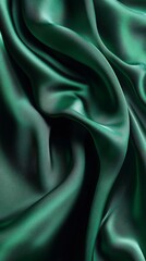 Fototapeta premium A luxurious green silk fabric with a smooth, silky finish that exudes timeless elegance