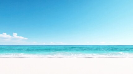 Obraz premium A serene beach scene with clear blue skies and gentle waves.