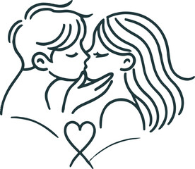 Couple Kissing Silhouette