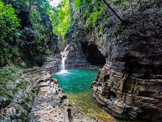 East Sumba, East Nusa Tenggara, Indonesia –  12. 31. 2024 – Waimarang Waterfall, one of the...