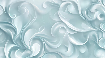 Blue and white decorative seamless pattern with flourishes