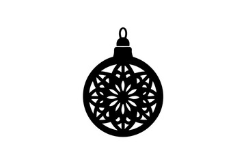 Obraz premium Christmas ornament earring isolated vector silhouette