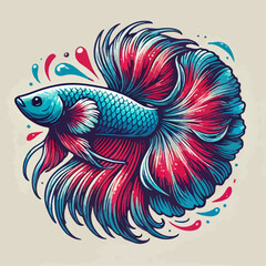 abstract background with a siamese fighting fish