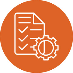 Document Management line circle icon