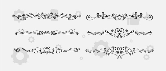 Frame border ornament. Decor line design pattern, flower luxury decoration. Book element, antique ornate classic floral. Elegant baroque label old filigree calligraphy shapes. Vector retro garish card