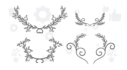 Frame border ornament. Decor line design pattern, flower luxury decoration. Book element, antique ornate classic floral. Elegant baroque label old filigree calligraphy shapes. Vector retro garish card