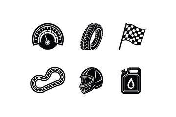 Gaming Icon Set Silhouette Vector Art & Illustration