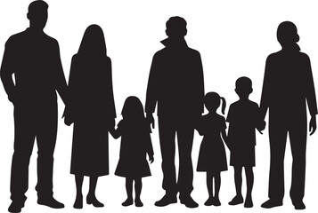 silhouettes of family