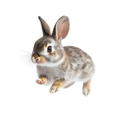 Fototapeta premium rabbit on white background Playful animal playing background removed PNG images showcasing natural poses and dynamic movements, perfect for design projects and creative artwork.