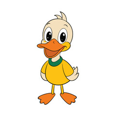  Cute cartoon duck vector art illustration 
