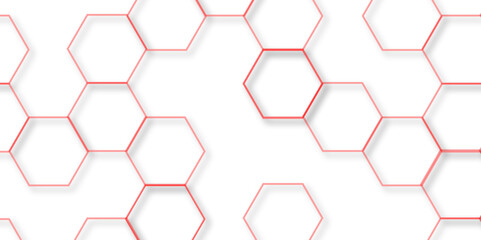 abstract geometric red texture background red hexagon 3D background texture. 3d rendering illustration. Clear pattern abstract background hexagon .Futuristic abstract banner.