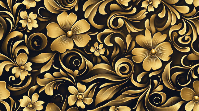 Retro floral seamless pattern for background and scrapbooking design. Jpeg (rasterized) version also available in gallery