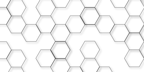 	
Abstract white background with hexagons . white Hexagonal Background Luxury White Pattern seamless bright white abstract honeycomb background 3D Futuristic abstract geometric mesh cell texture.	
