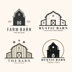 Country Farmhouse or Farm Barn Logo Template.