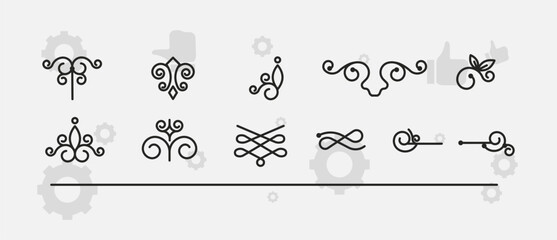 Hand drawn line, border, frame vector design element set. Template for invitation or greeting card.