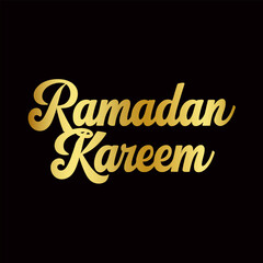Ramadan Kareem Gold color text design