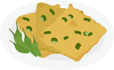 illustration of tempe mendoan indonesian food 