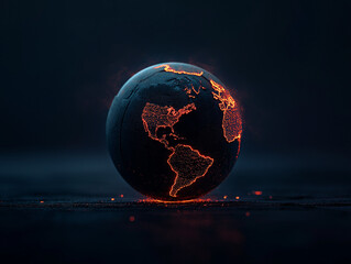 Globales Netzwerk leuchtet auf der Erde

