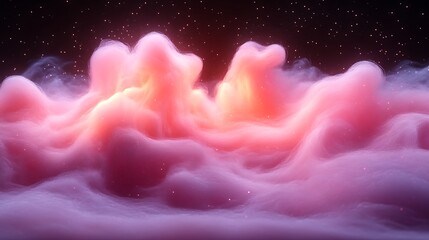Pink and Orange Cloudscape with Glimmering Stars