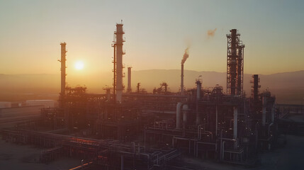 Fototapeta premium Network of gleaming steel pipes runs with precision. Abstract pipe industry background, Industrial Factory. Various mechanisms and metal pipes