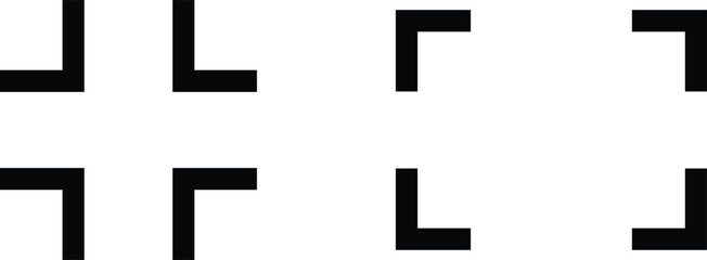 Obraz premium Full screen and exit full screen icon set. Maximize screen size full screen symbol collection isolated on transparent background. Scalability black vector line and flat style for website UI mobile app