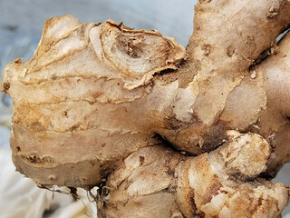 Fresh organic ginger on fresh market