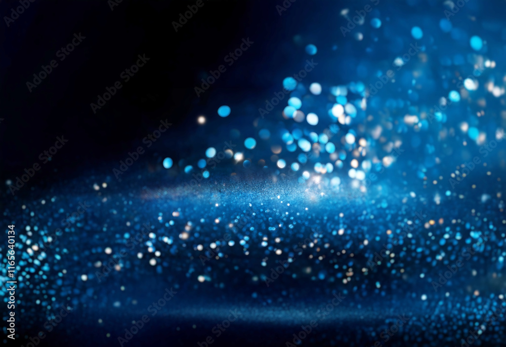 Aufkleber abstract image of blue glitter, sparkling and swirling, creating a magical, dreamy effect against a 