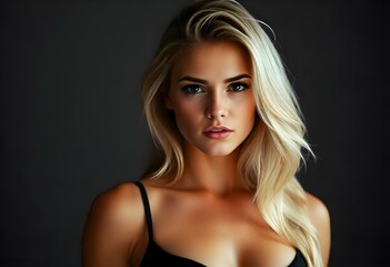 Fototapeta premium Portrait of a stunning buxom blonde beauty woman