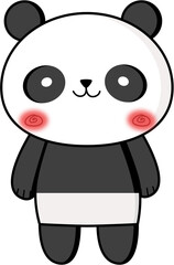 Hand drawn cute panda cartoon