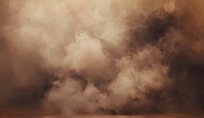 Obraz premium Dark brown and light beige abstract background with a grunge texture and smoke effect.