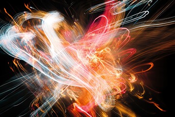 Abstract Light Trails Energetic Swirls Dynamic Movement