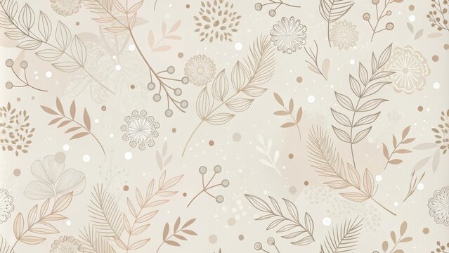 Elegant Neutral Botanical Seamless Pattern for Design Projects