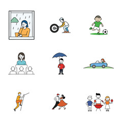 Fototapeta premium Everyday Moments: A Collection of Vector Illustrations Celebrating Life's Diverse Scenes