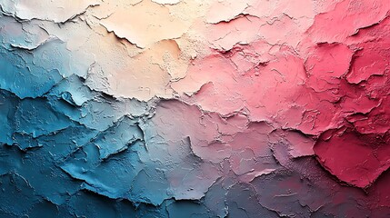 Fototapeta premium Abstract textured background with blue, pink, and white paint gradient.