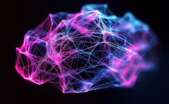 Abstract representation of a glowing neural network in vivid blue and orange lines, symbolizing brain activity and artificial intelligence.