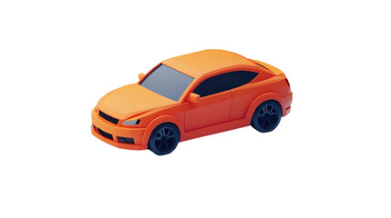 Fototapeta premium A car icon, in an orange color, Clipart Style, isolated on transparent background