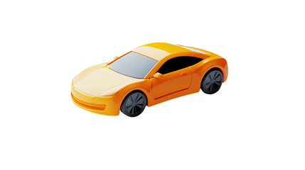 Fototapeta premium A car icon, in an orange color, Clipart Style, isolated on transparent background