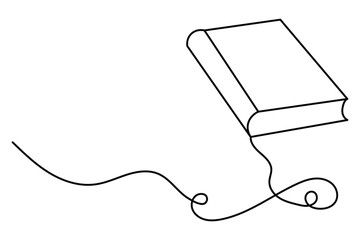 Obraz premium Continuous single line art drawing of books concept outline vector illustration
