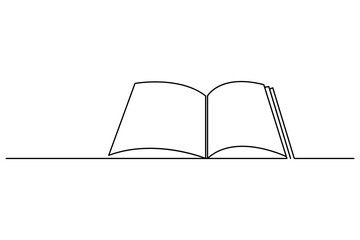 Continuous single line art drawing of books concept outline vector illustration