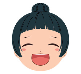 女の子の顔のアイコンイラスト