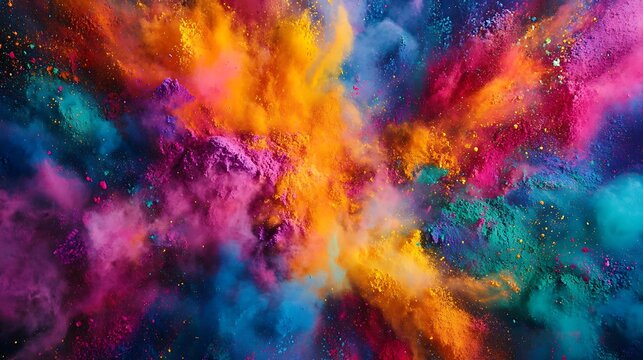 Happy Holi colorful background. Festival of colors, colorful rainbo