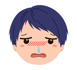 男の子の顔のアイコンイラスト