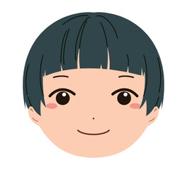 男の子の顔のアイコンイラスト