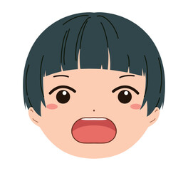 男の子の顔のアイコンイラスト