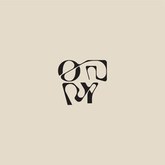elegant initial logo bold style and luxury concept OY curved typography monogram letter