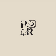 elegant initial logo bold style and luxury concept PR curved typography monogram letter