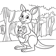 australian kangaroo illustration